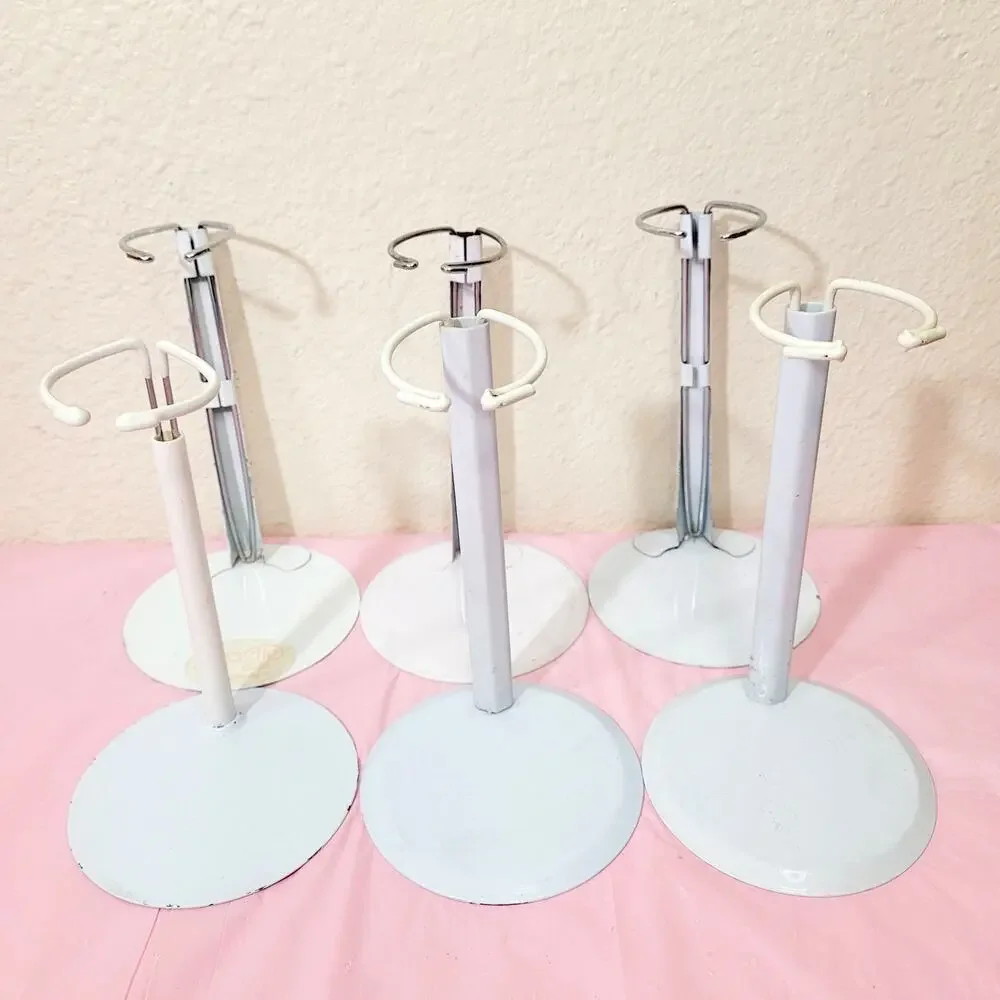 White Metal Doll Stands Fits 14